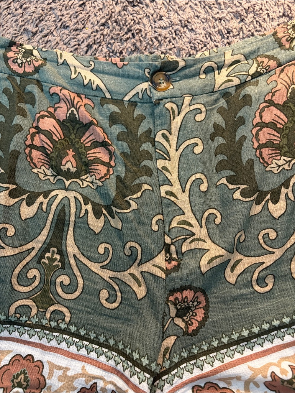 Sanctuary Green and Pink High-Waist Printed Shorts - Picture 4 of 11